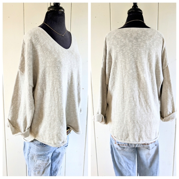 Avalin Rolled sleeve v neck slouchy sweater NWOT one size - Picture 6 of 9